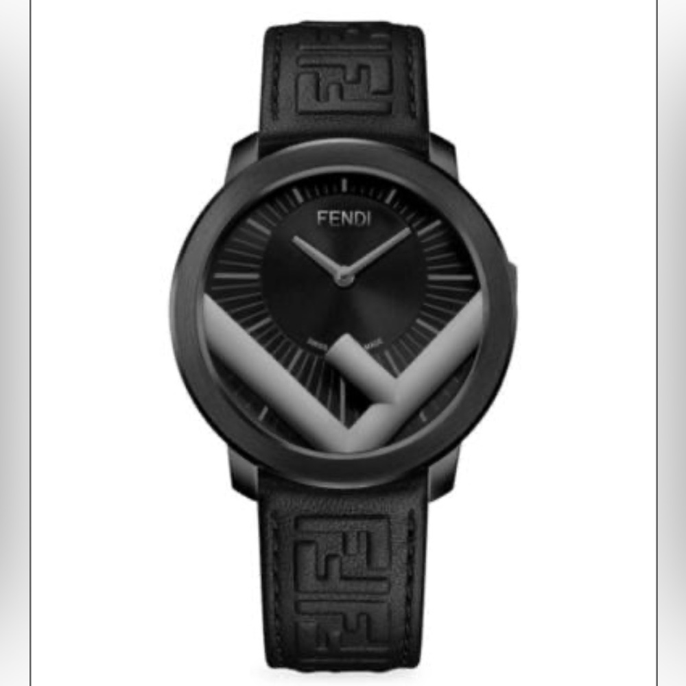 Run Away Logo 41MM Stainless Steel & Leather Strap Watch